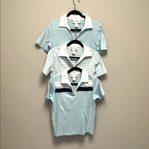 Three (3) Sport Savvy, V-neck polos women’s size small